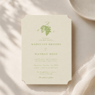Lime Green Grape Vineyard Wedding Invitation