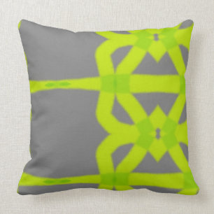 Lime Green Grey Modern Abstract Custom Cotton Sofa Cushion