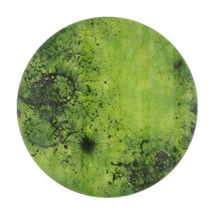 Lime Green Grunge with Black Accents Cutting Board
