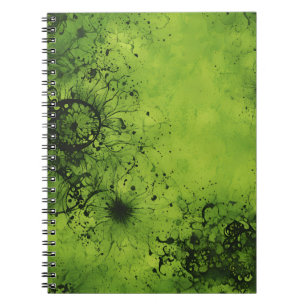 Lime Green Grunge with Black Accents Notebook