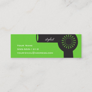 Lime Green Hair Stylist Skinny Biz Card