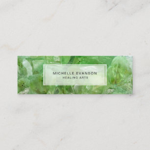 Lime Green Healing Arts Crystal Boho Mini Business Card