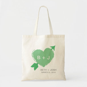 Lime Green Heart Illustration Tote Bag