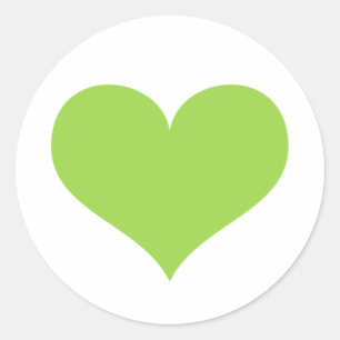 Lime green heart love or Valentines day Classic Round Sticker