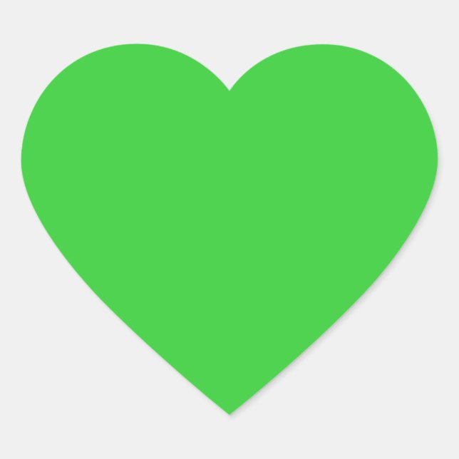 Lime Green Heart Sticker (Front)