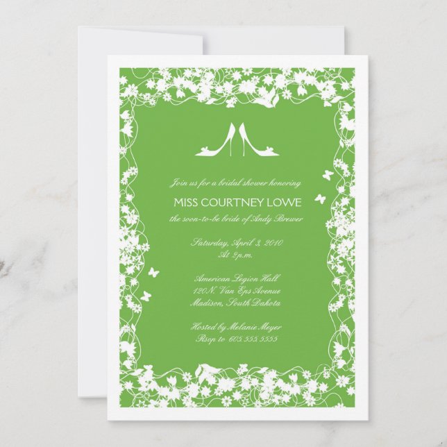 Lime Green Heels Bridal Shower Invitation (Front)