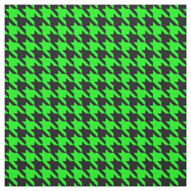 lime green houndstooth fabric (Swatch)