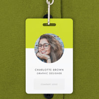 Lime Green ID | Modern Stylish Photo Name Logo QR