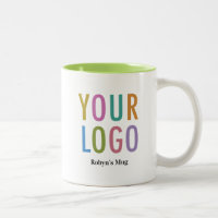 Lime Green Inner Coffee Mug Company Logo Name 11oz