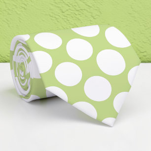 Lime Green Jumbo Polka Dots Custom Necktie