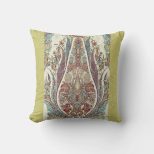 Lime Green Kashmir Vintage Tribal Paisley Antique Cushion
