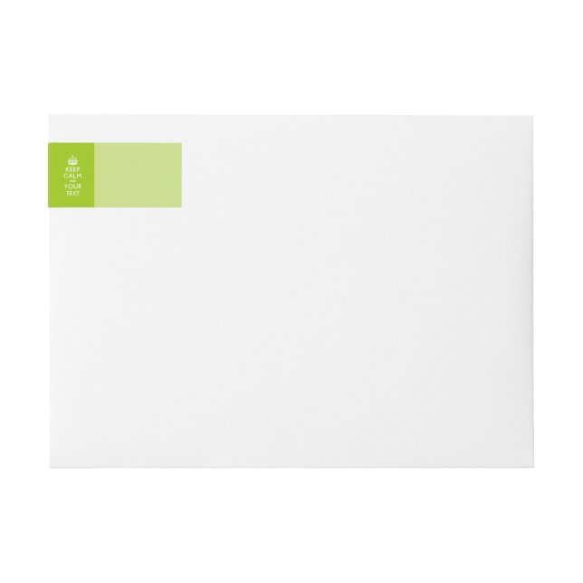 Lime Green KEEP CALM AND Your Creative Text Wrap Around Label (Front)