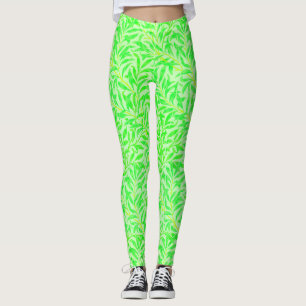 Lime Green Leaf Leggings