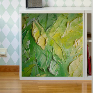 Lime Green Leaves Textured Decoupage Tissue Paper