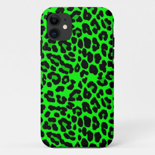 Lime green  Leopard Print Punk Goth iPhone 11 Case