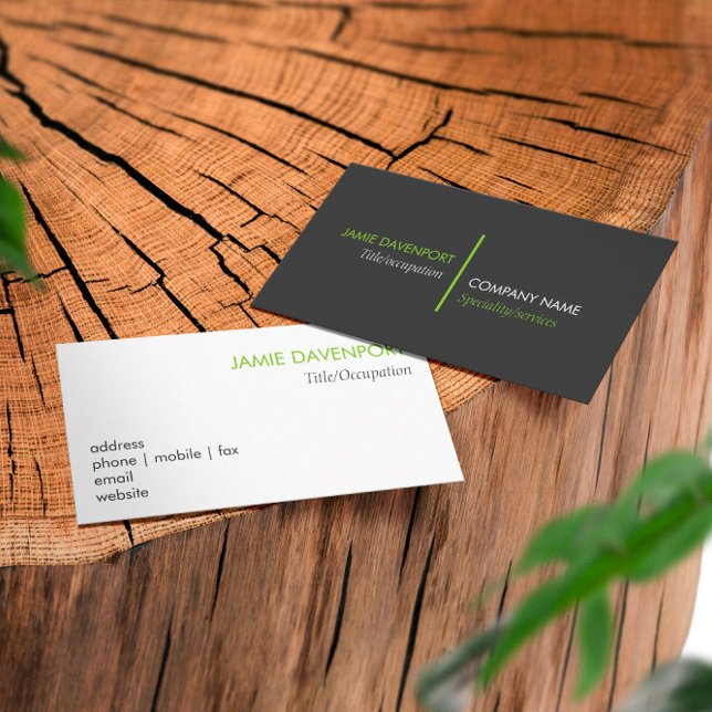 Lime Green Line Business Card (Creator Uploaded)