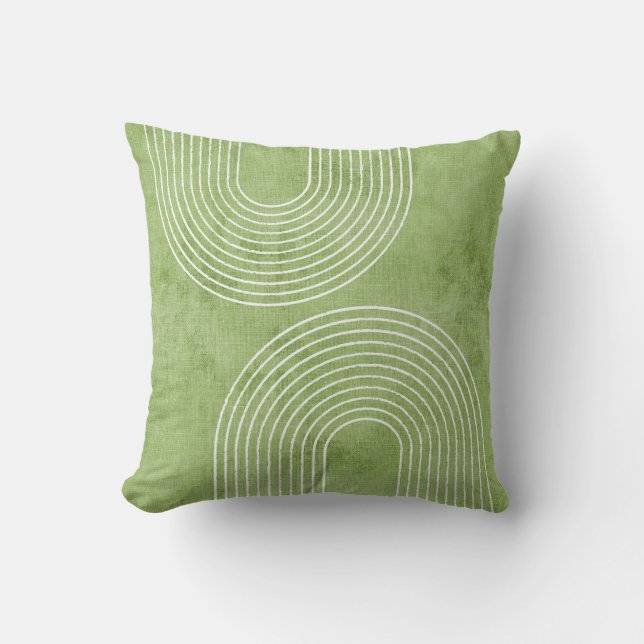Lime Green Linen Minimalist Cushion (Front)