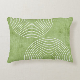 Lime Green Linen Minimalist Decorative Cushion