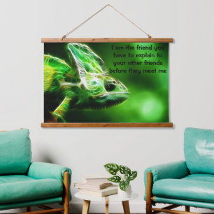 Lime Green Lizard Hanging Tapestry