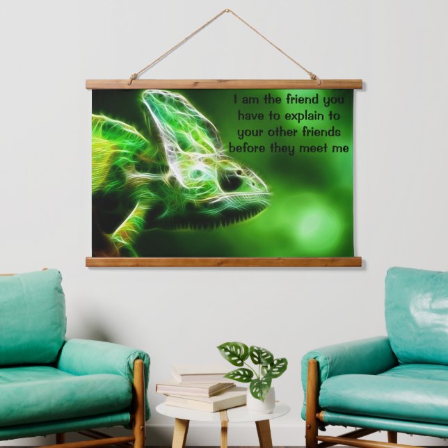 Lime Green Lizard Hanging Tapestry (Living Room)