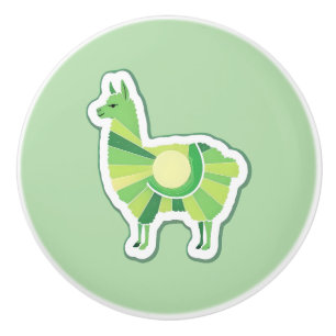 Lime Green Llama Door Pull