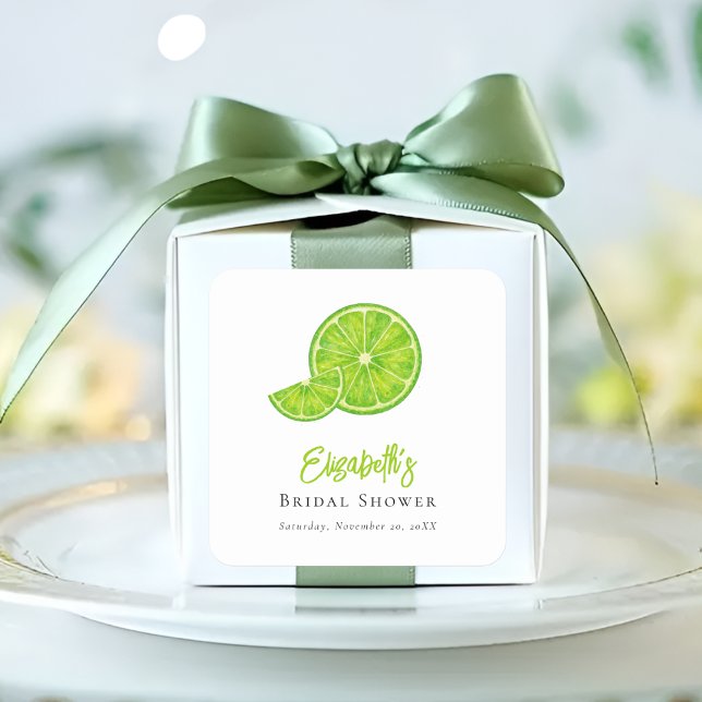 Lime Green Main Squeeze Bridal Shower Stickers (Creator Uploaded)