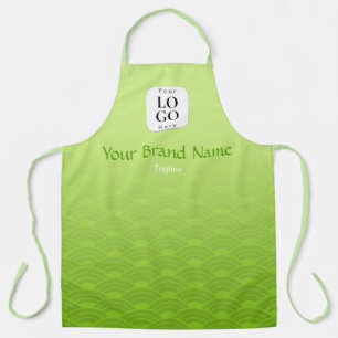 Lime Green Matcha Cafe Japanese Wave Custom Apron