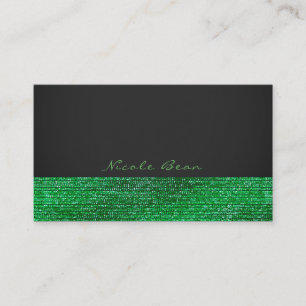 Lime Green Modern Glam Sequins Elegant Chic Business Card