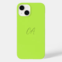 Lime Green Modern Monogram