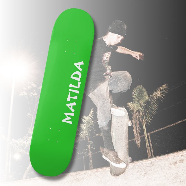 Lime Green Modern Name | Stylish Trendy  Skateboard (Creator Uploaded)