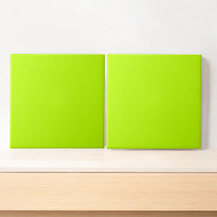 Lime Green Monochrome Minimalist Spring & Summer Ceramic Tile