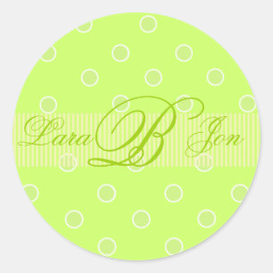 Lime green Monogram B stickers