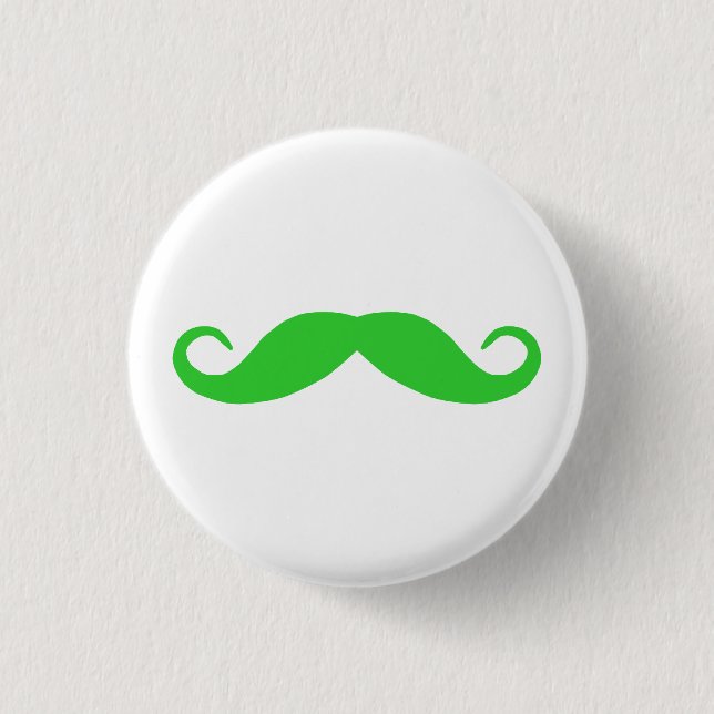 Lime Green Moustache 3 Cm Round Badge (Front)