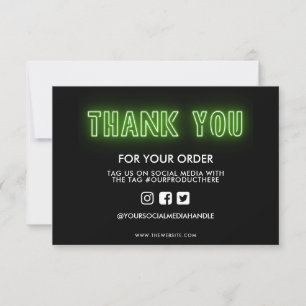 Lime Green Neon Sign Thank you Media Insert