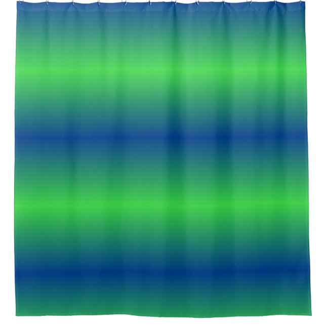 Lime Green Ombre Stripe Shower Curtain (Front)
