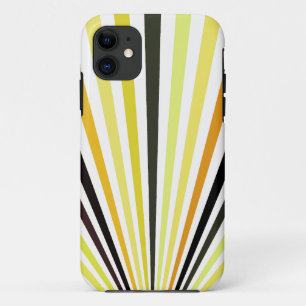 Lime Green orange and black  stripes iPhone 11 Case