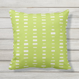 Lime Green Outdoor Pillows - Block Stripe