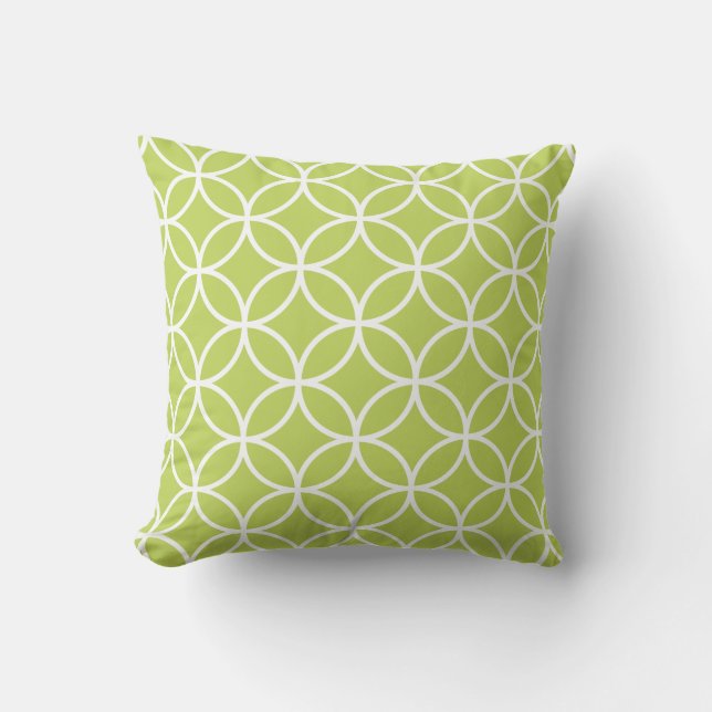 Lime Green Outdoor Pillows - Circle Trellis (Front)