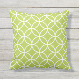 Lime Green Outdoor Pillows - Circle Trellis