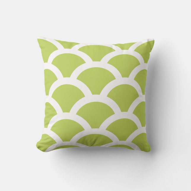 Lime Green Outdoor Pillows - Circles Pattern (Front)