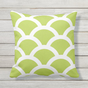 Lime Green Outdoor Pillows - Circles Pattern