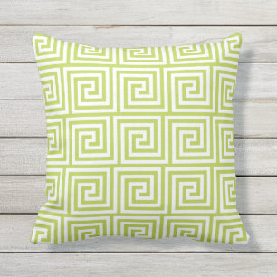 Lime Green Outdoor Pillows Greek Key