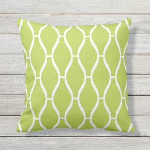 Lime Green Outdoor Pillows - Greek Trellis