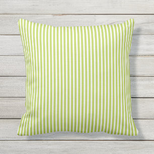 Lime Green Outdoor Pillows - Oxford Stripe