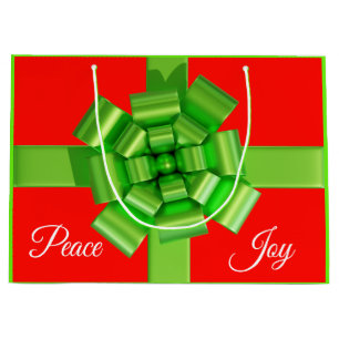 Lime Green Overstuffed Bow Gift Bag