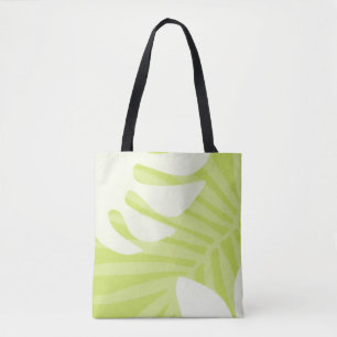 Lime Green Palm Leaves Tote