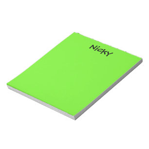 Lime Green Personalised Notepad