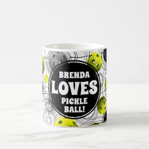 Lime Green Pickleball Monogram Coffee Mug