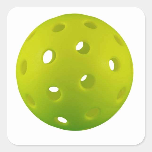 Lime green pickleball square sticker (Front)