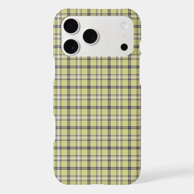 Lime Green Plaid Classic Pattern Retro iPhone Case (Back)